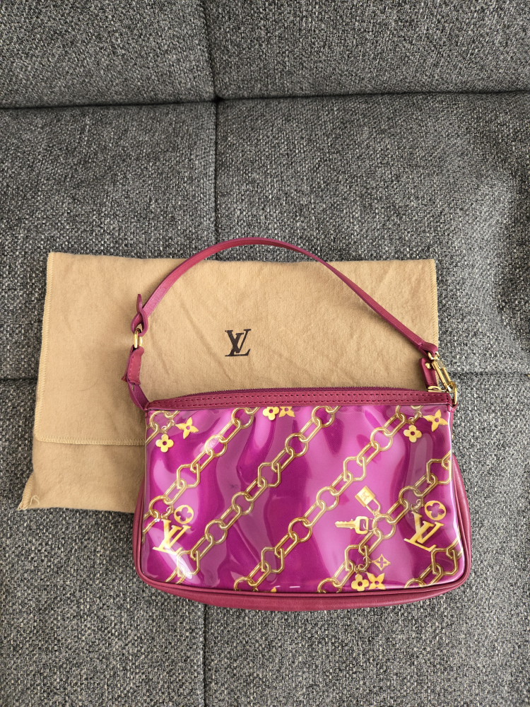 Limited edition fuschia Monogram charms pochette image indicator(2)