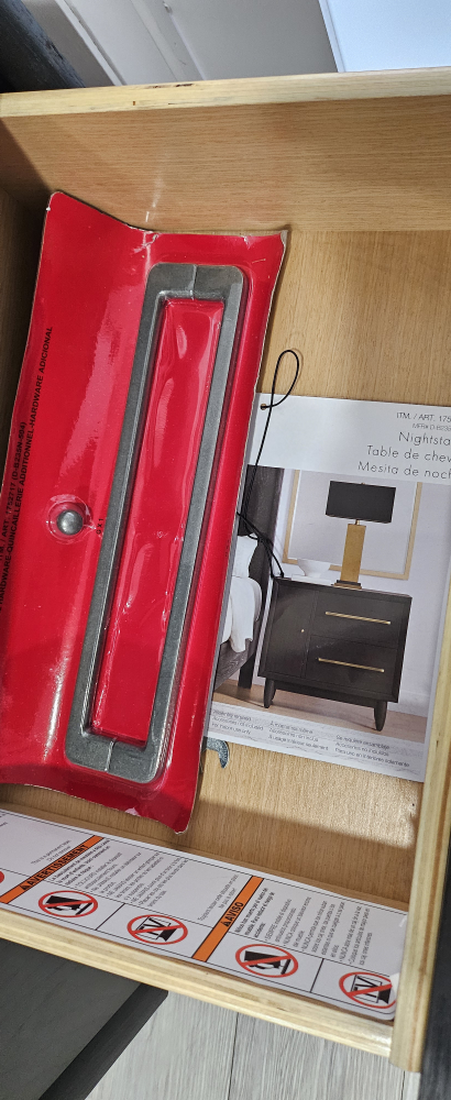 Black Nightstand with Gold Hardware - photo 4