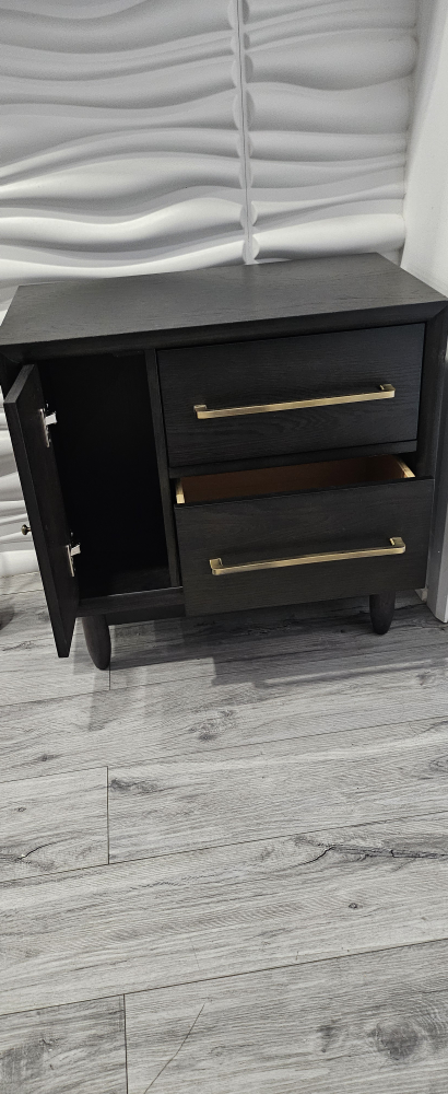 Black Nightstand with Gold Hardware image indicator(5)