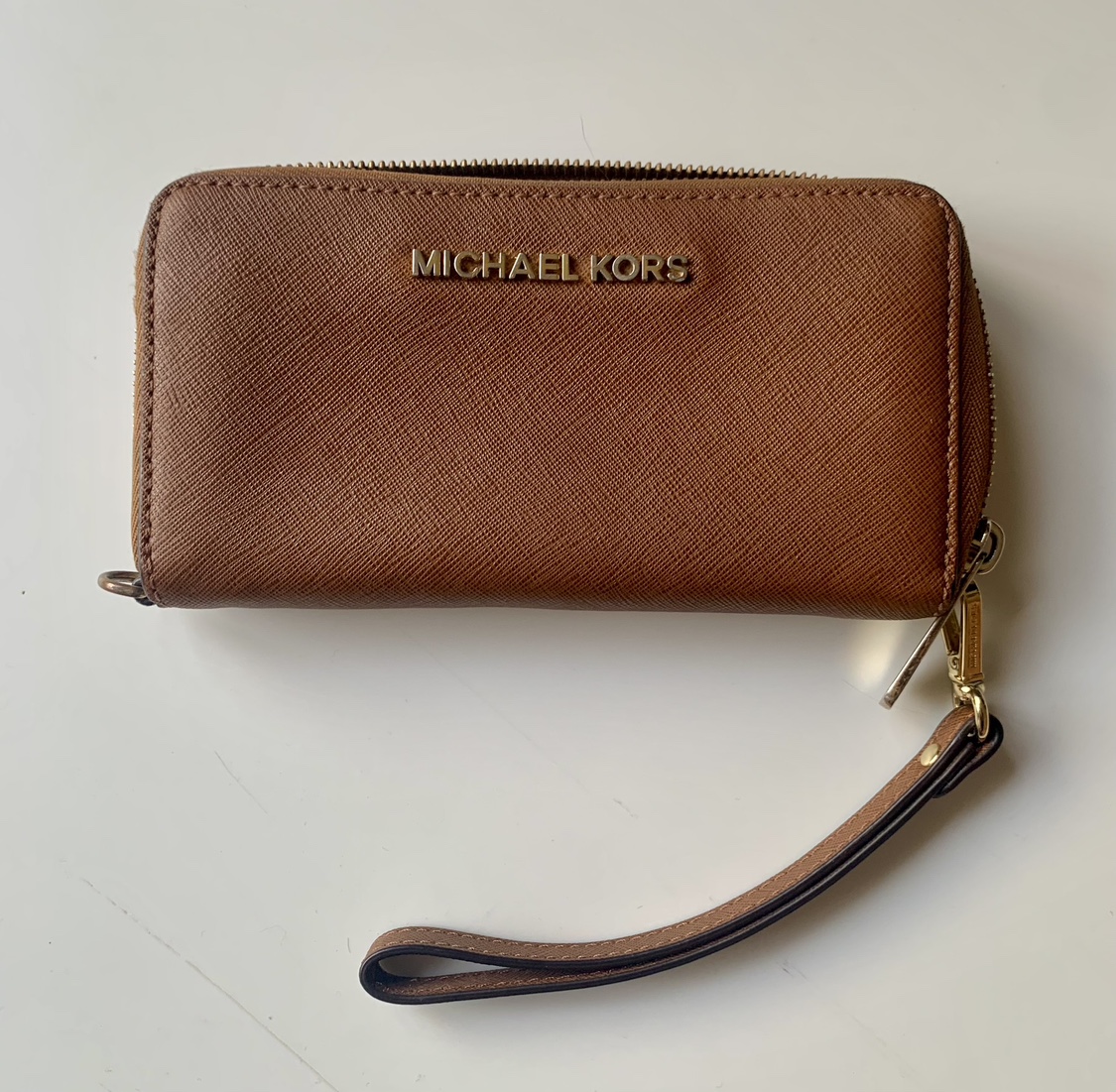 Michael Kors Leather Continental Wristlet - Luggage thumbnail