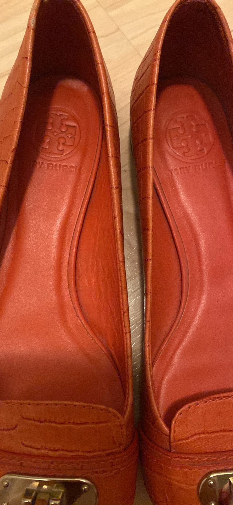 Tory Burch Flats Croc Orange - photo 2