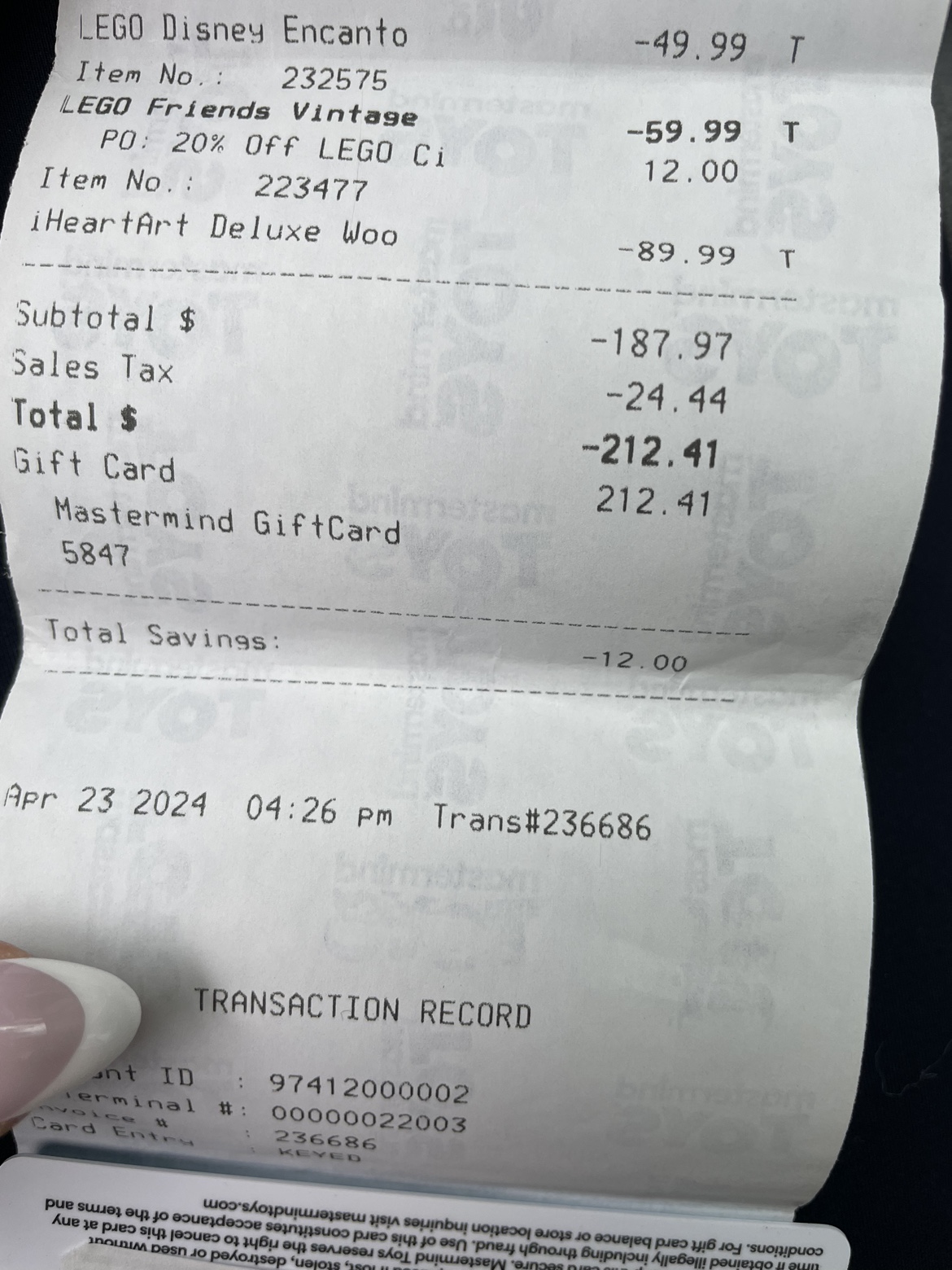 $212.41 Mastermind Toys Gift Card image indicator(3)