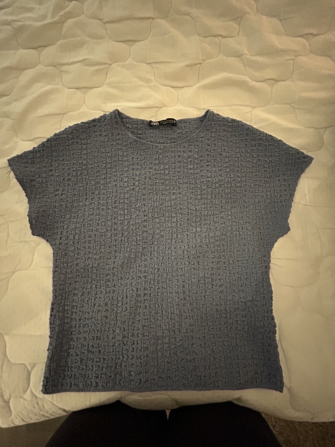 Zara Blue Textured Top - photo 2