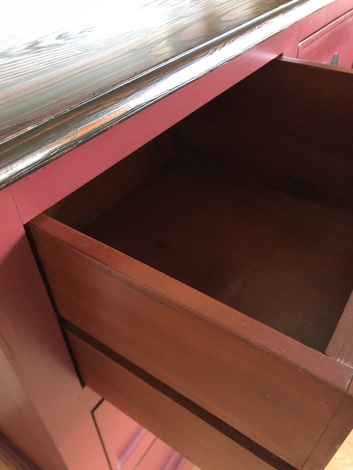 Red Wooden Chest of Drawers Dresser - photo 5