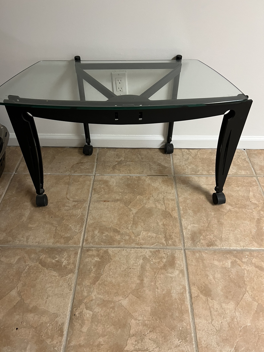 Glass and Metal End Table
