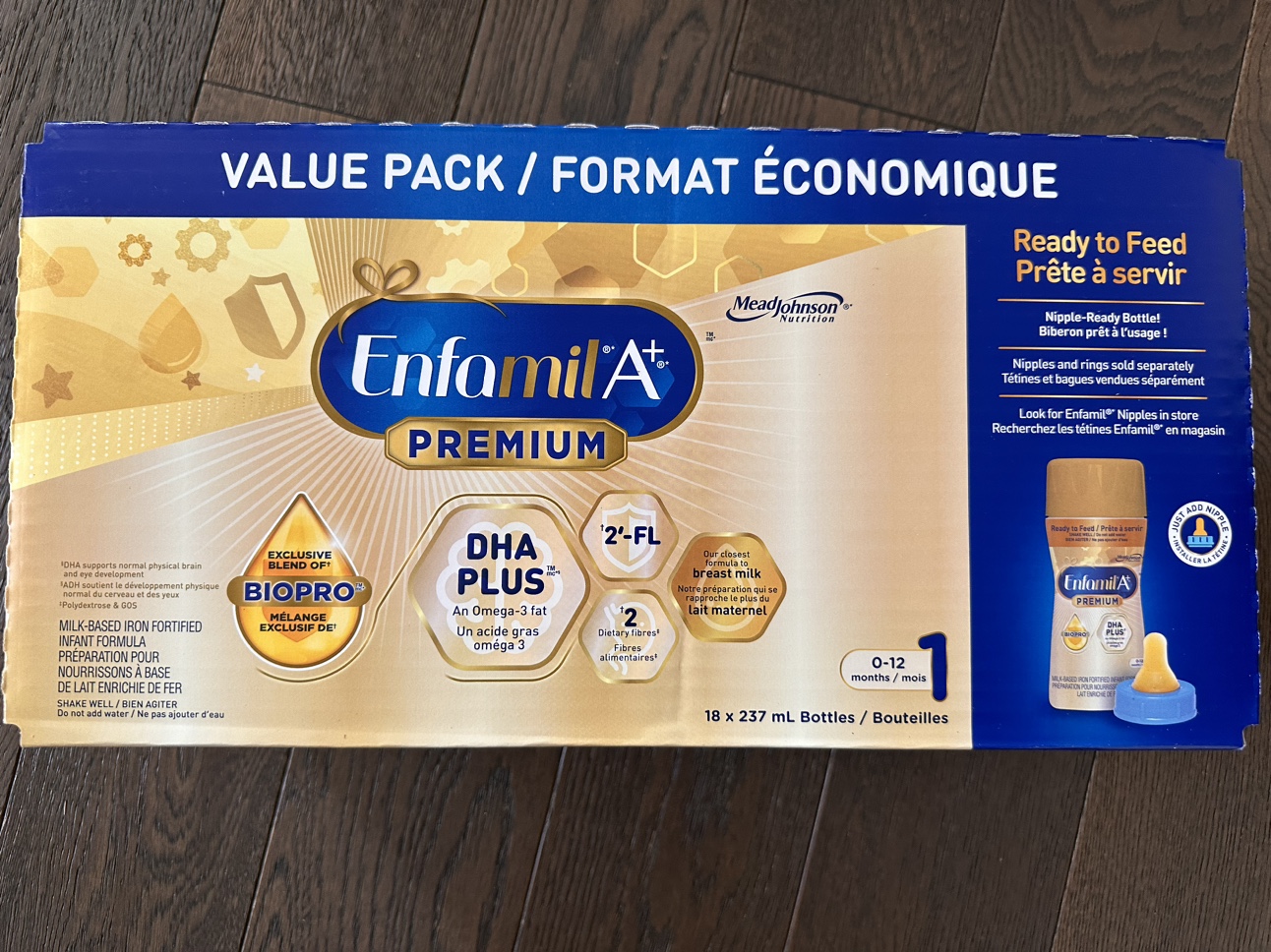 Enfamil A+ ready to feed formula - 18 x 237 ml Bottles
