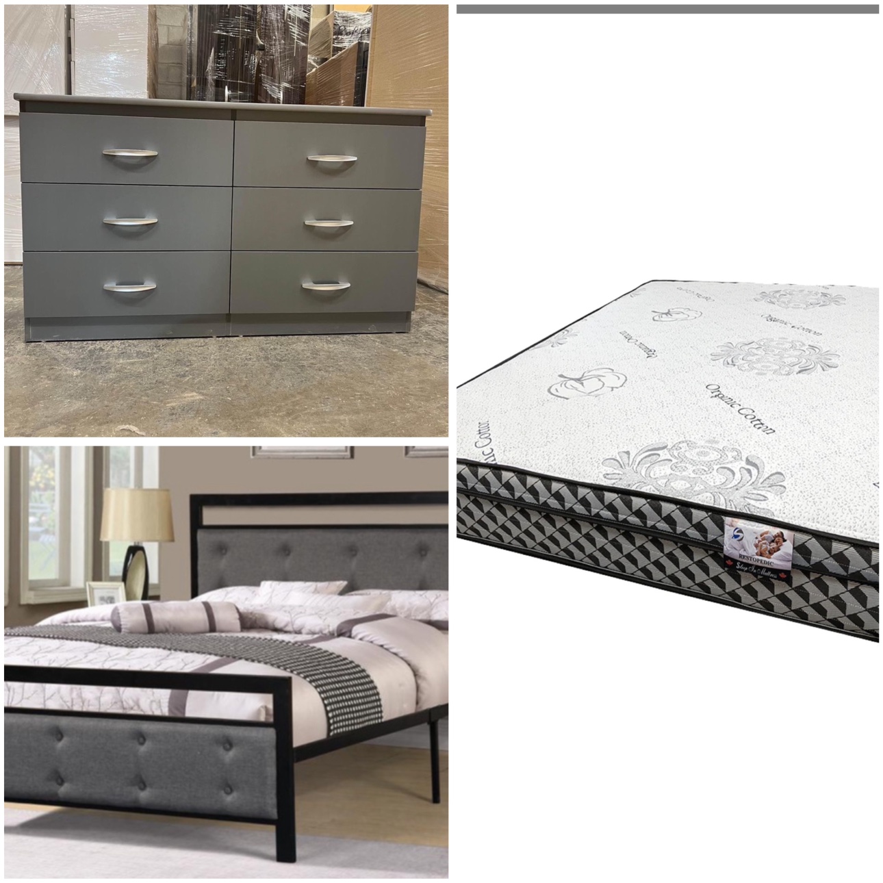 Dresser and Bed Frame - mattress - Back to school offer