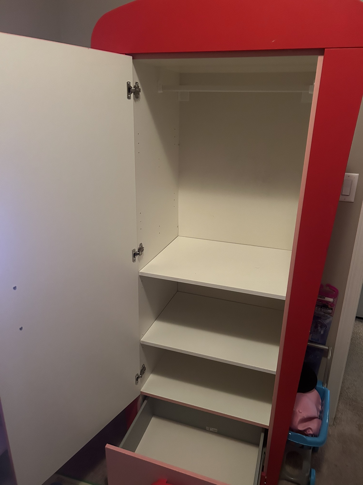 Pink and Red Ikea kids closet - photo 3