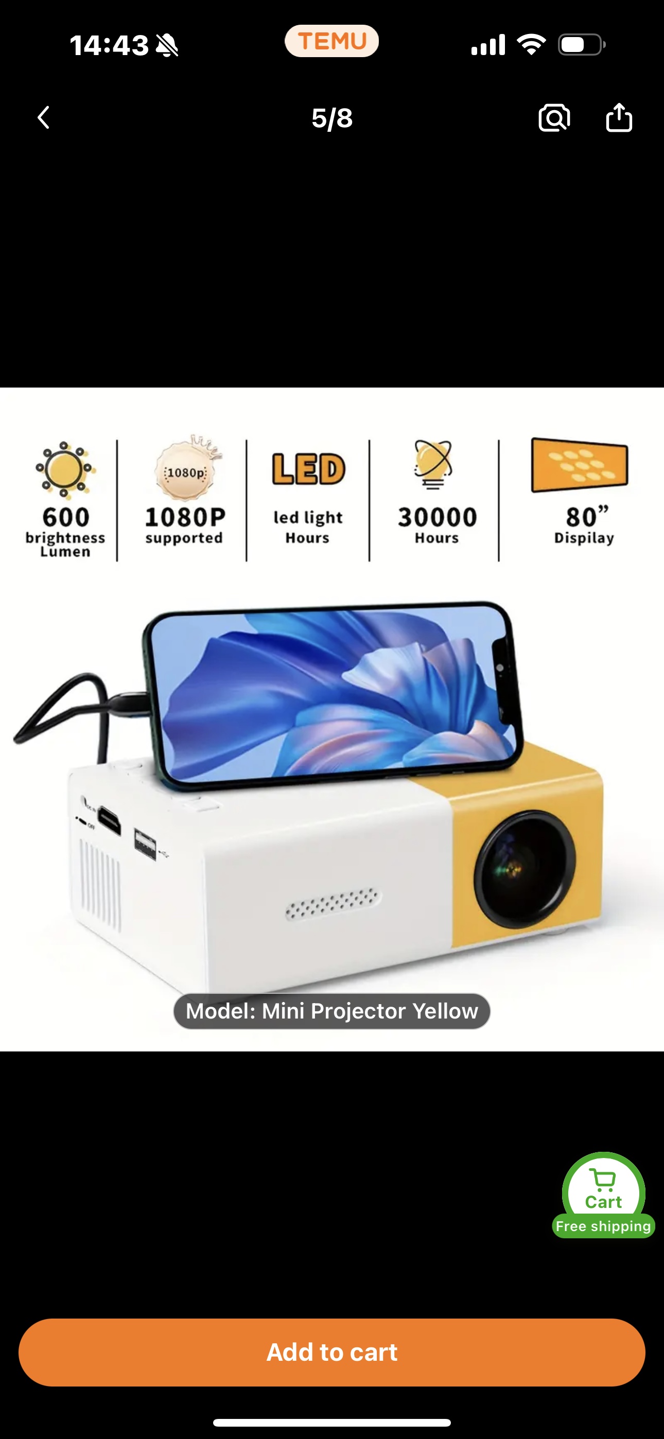Mini Projector - Yellow image indicator(4)