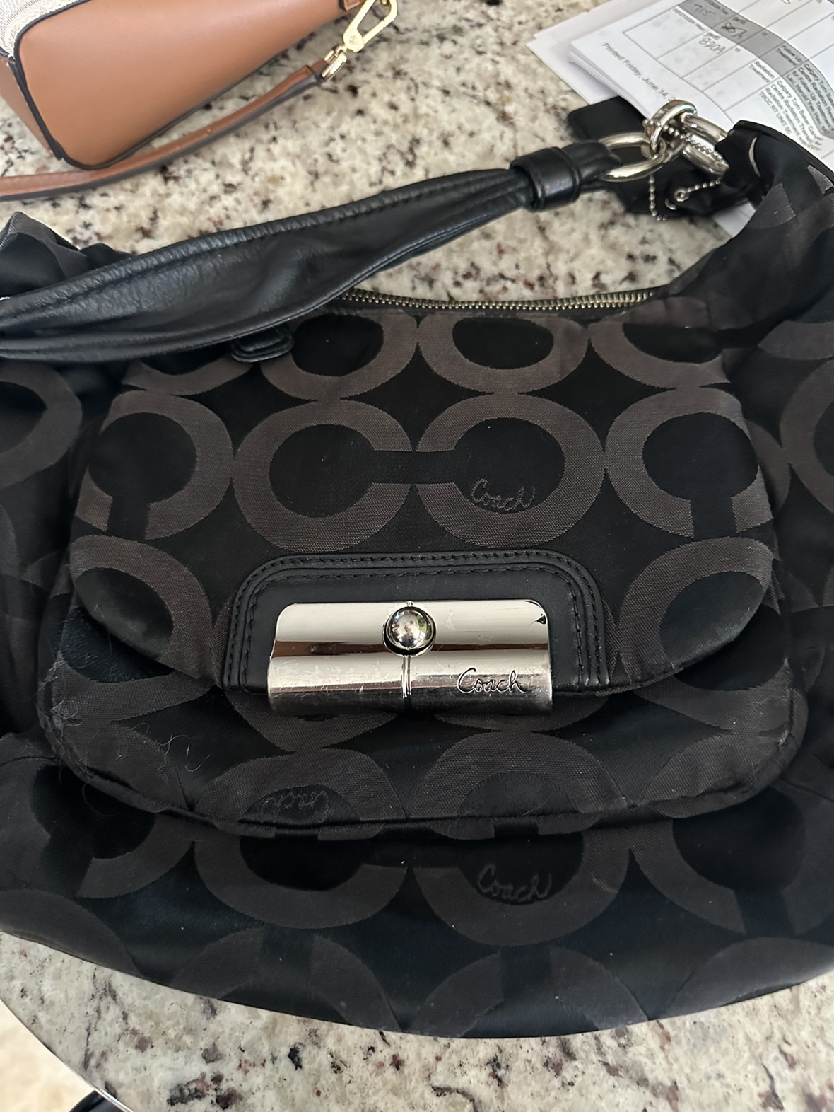 Coach Signature Black Hobo Bag thumbnail