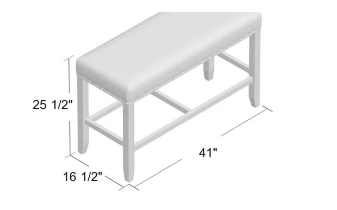 Grey counter-height upholstered bench - photo 5