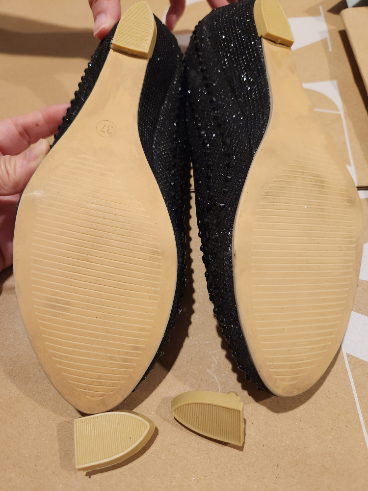Black Rhinestone Wedge Heels - photo 2