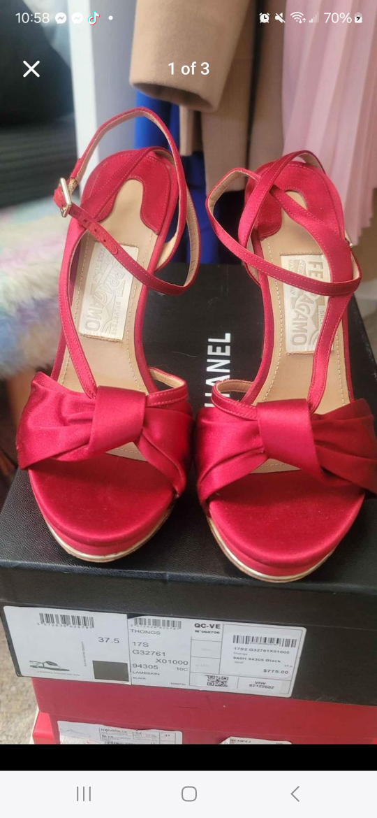 ferragamo  satin  heels