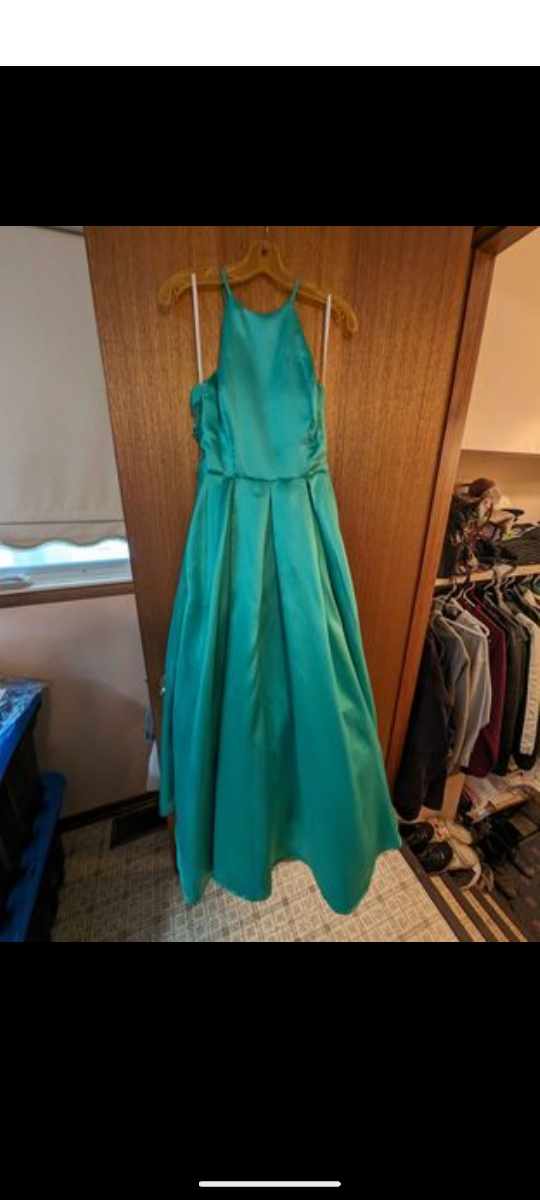 Teal Halter prom dress