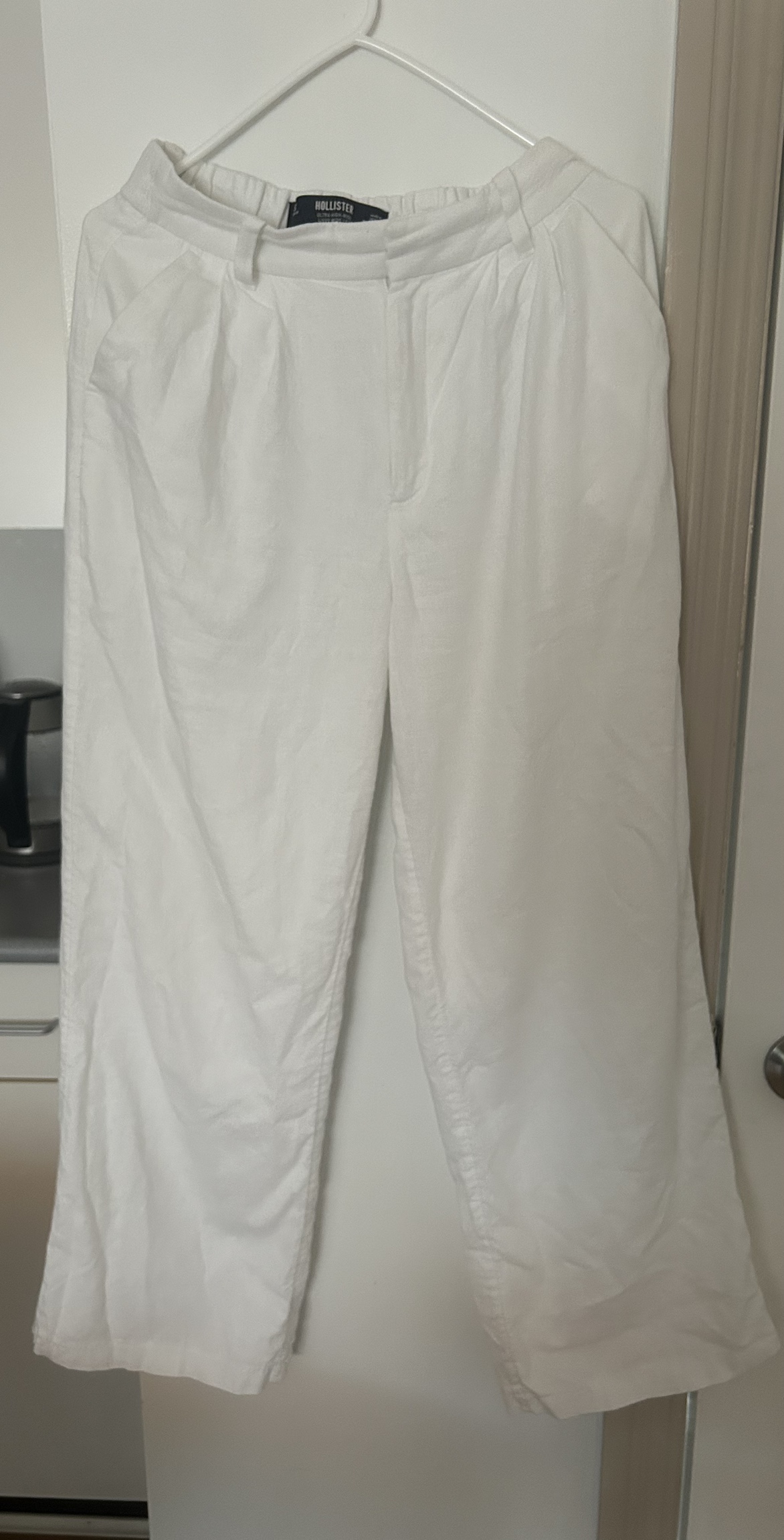 high rise linen blend wide leg pants - photo 2