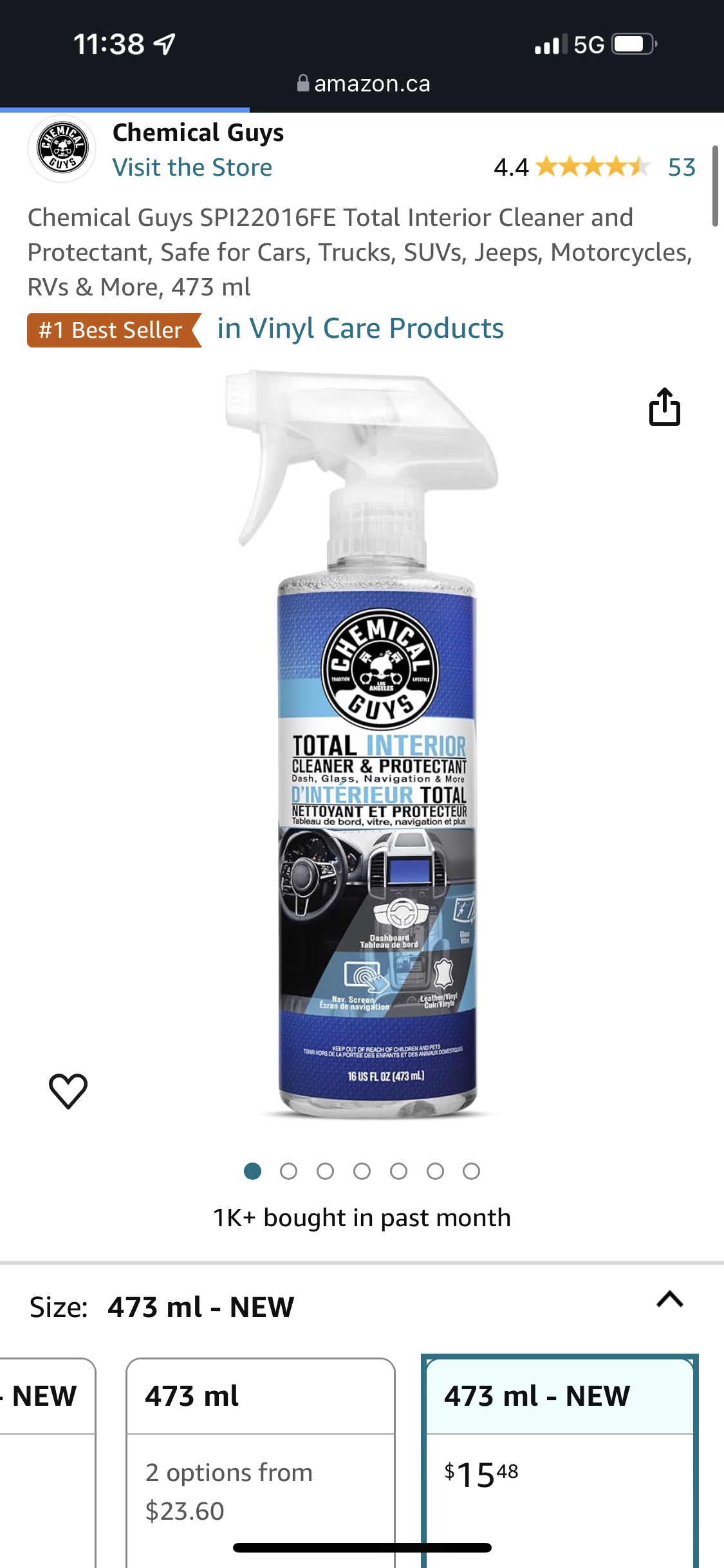 Chemical Guys SPI22016FE Total Interior Cleaner & Protectant thumbnail
