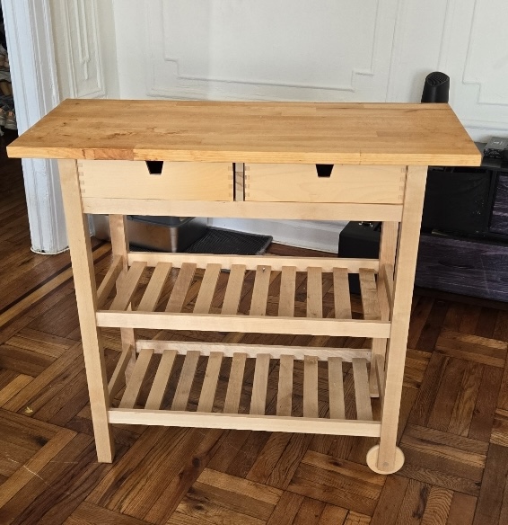 Wood kitchen cart