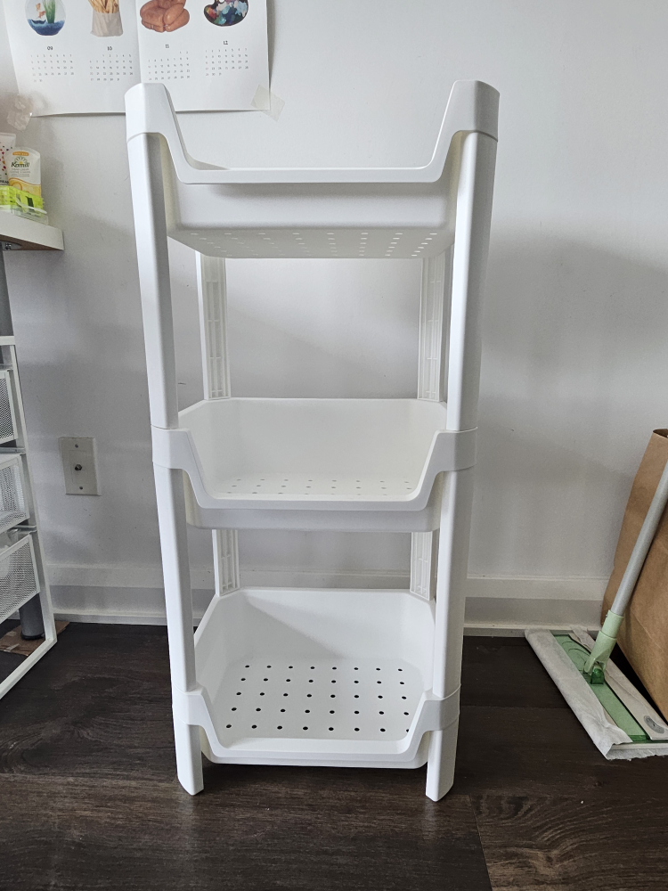 Three-Tiered Plastic Shelf Unit