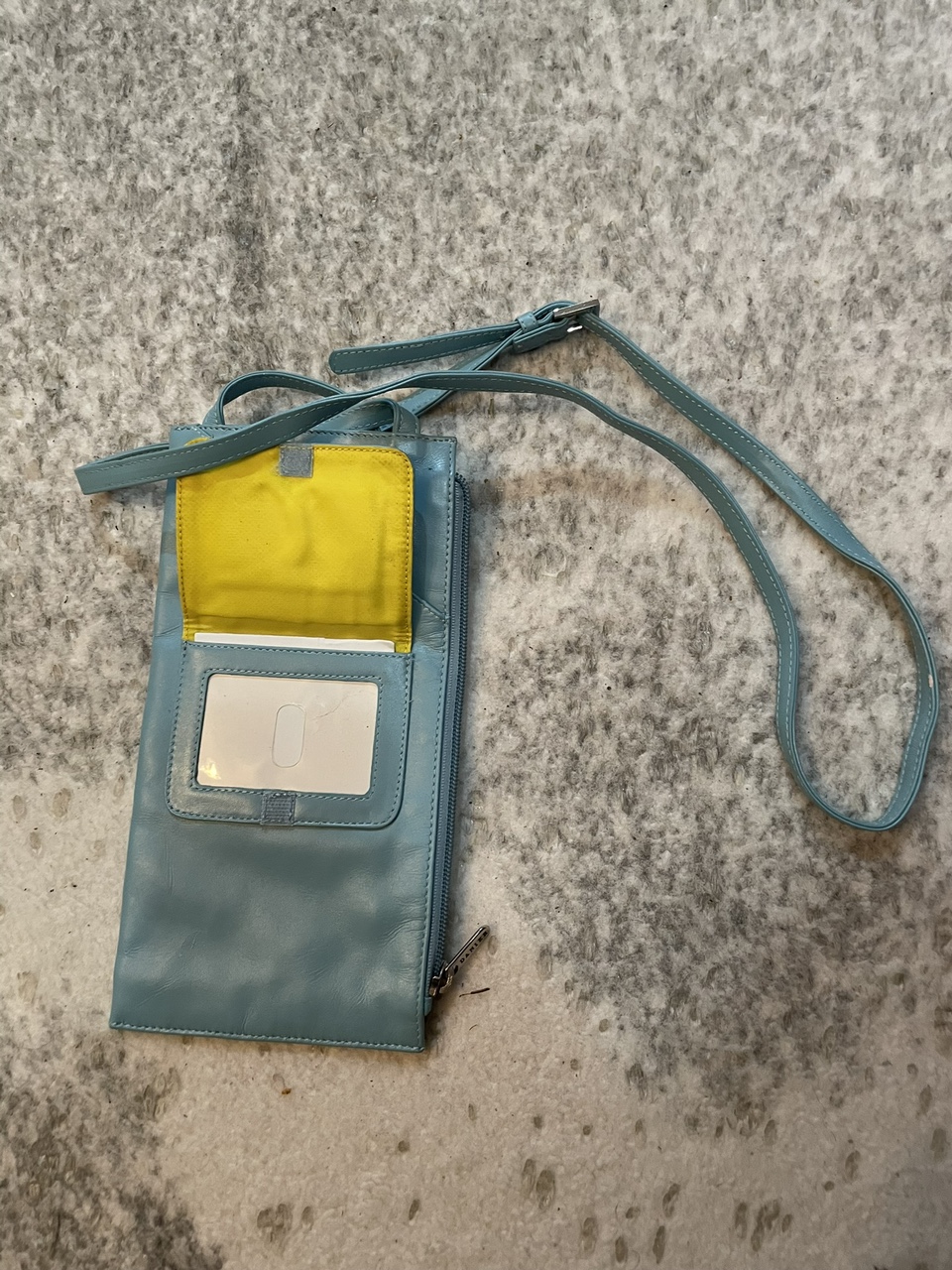 Danier Blue Leather Crossbody/Phone Purse image indicator(4)