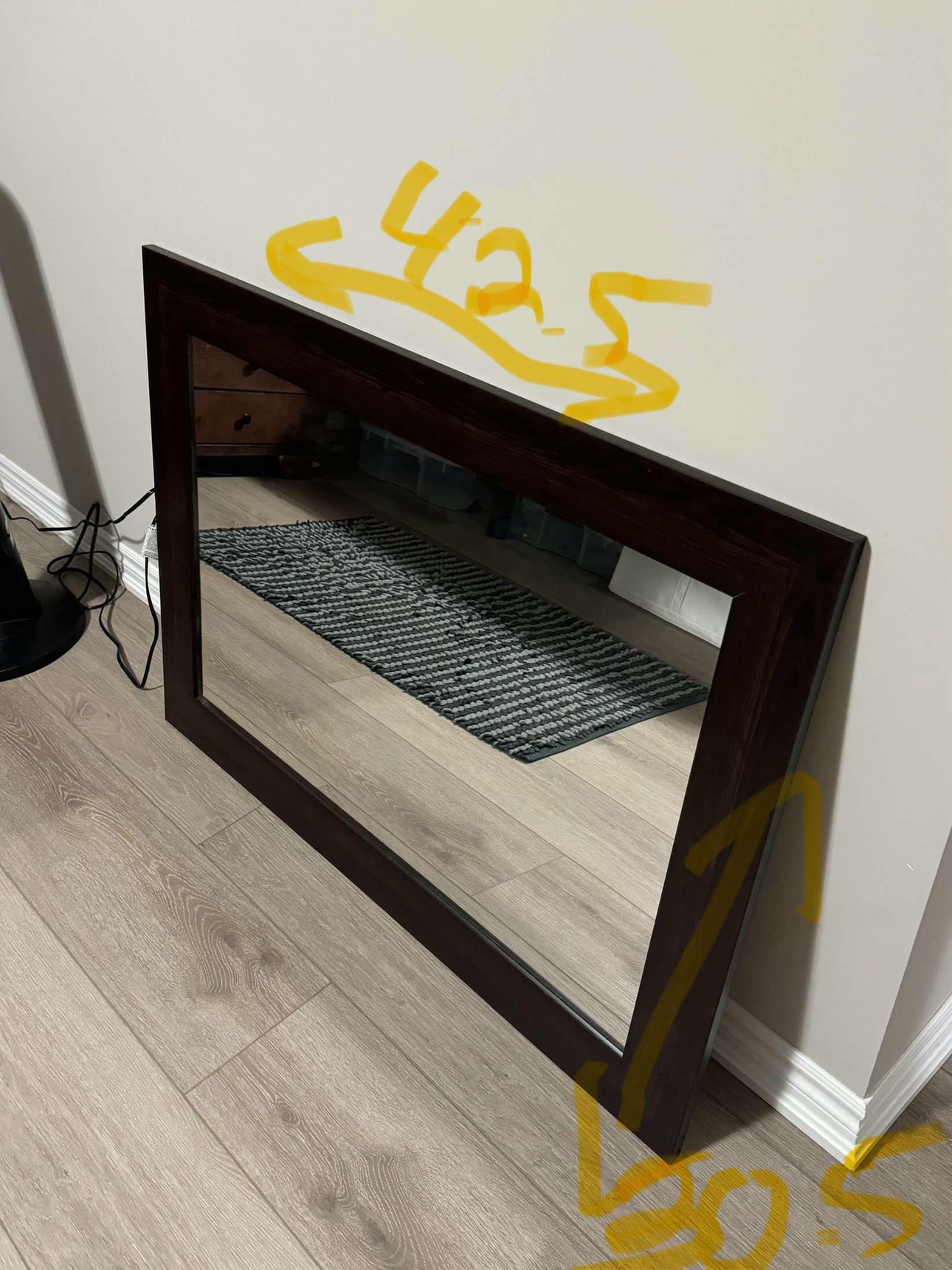 Brown/Black Large Mirror (Great Condition) - photo 3