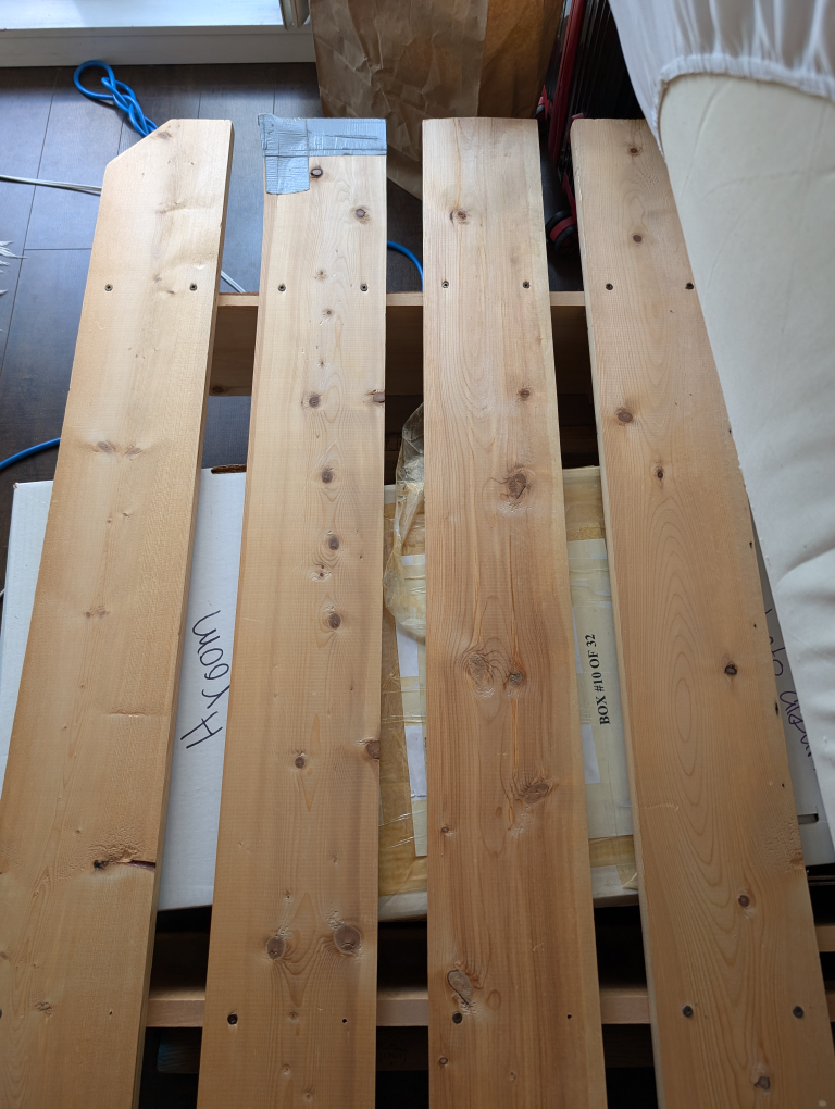 Wooden Futon Bed Slats, beams, and Matress - photo 3