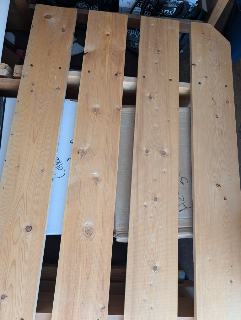 Wooden Futon Bed Slats, beams, and Matress - photo 2
