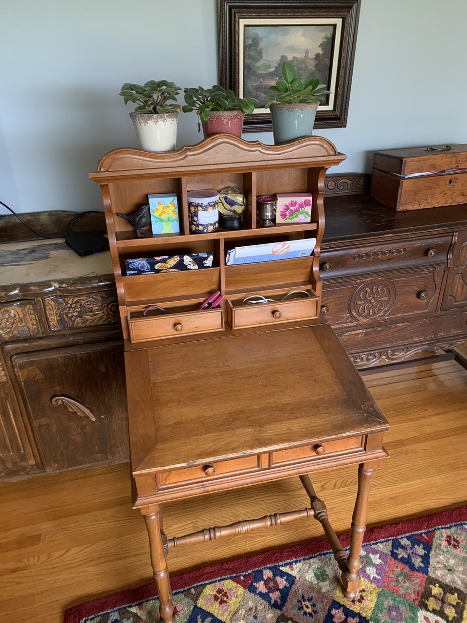 🦋🌼Wooden desk with hutch - photo 2