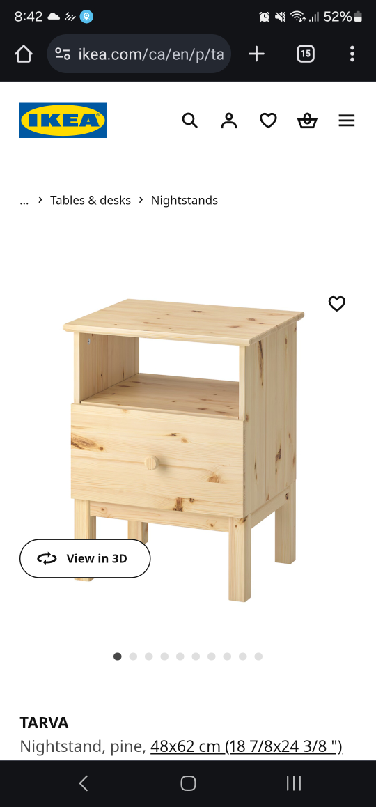 2 Ikea Tarva Pine End Table - photo 5