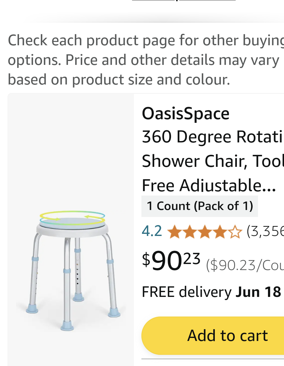 OasisSpace 360 Degree Rotating Shower Chair image indicator(3)