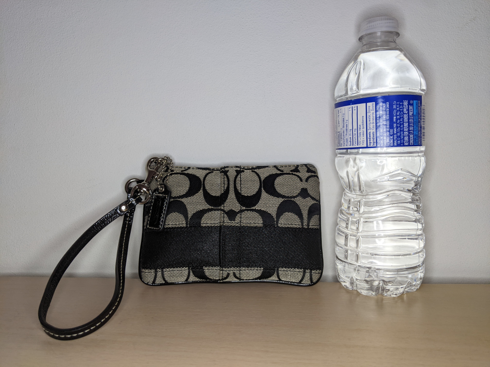 Coach Classic Signature Monogram Wristlet Black Coin Purse image indicator(2)