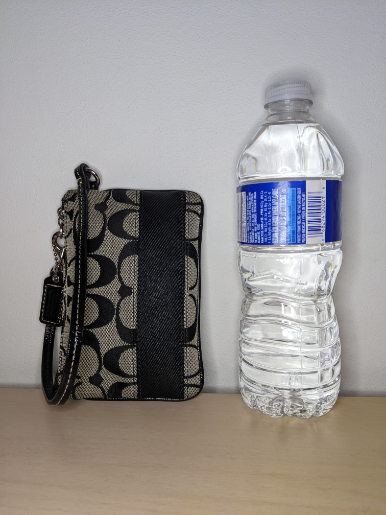 Coach Classic Signature Monogram Wristlet Black Coin Purse image indicator(3)