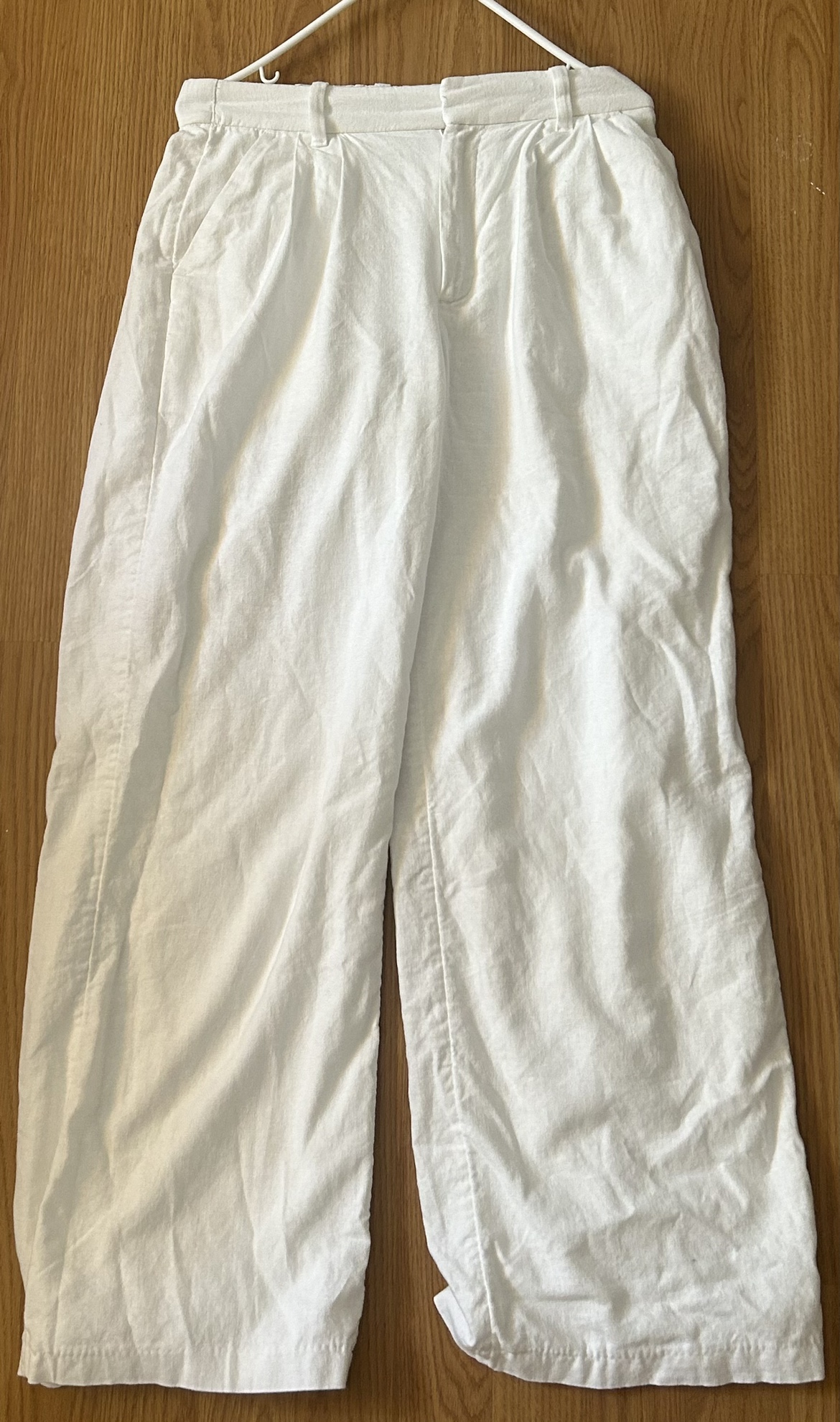 high rise linen blend wide leg pants - photo 3