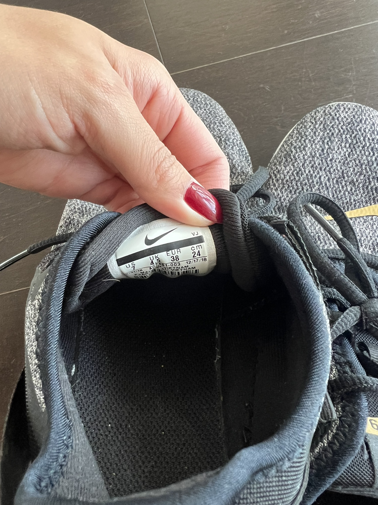 Nike Womens Flex Trainer 9 Black Gray Running Shoes Lace Up image indicator(6)