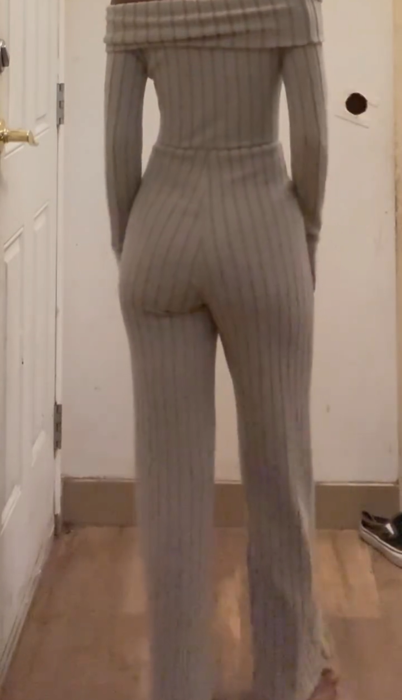 Off the Shoulder Knit Jumpsuit - photo 3