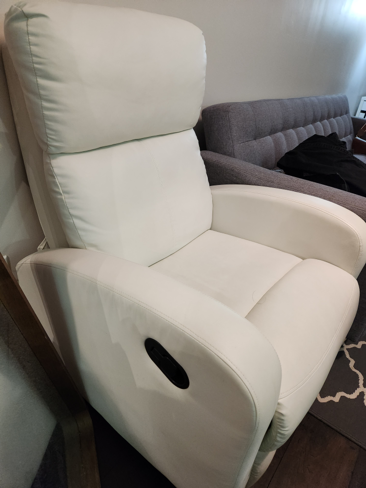 White Recliner Chair Sofa Faux Leather Structube - photo 2