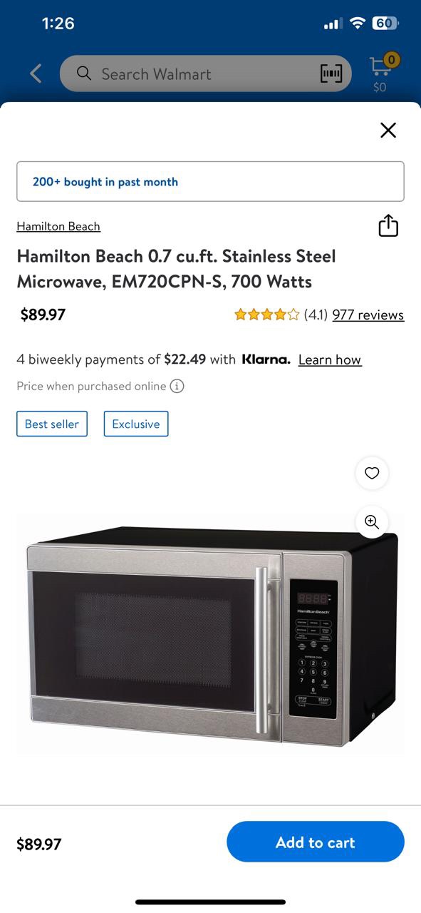Hamilton Beach Microwave - 700 Watts - photo 3