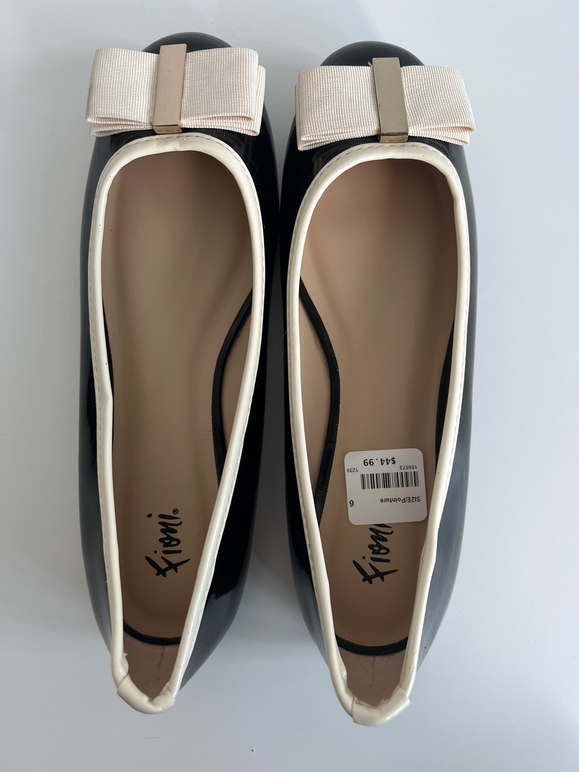 Fiona Black Ballet Flats with Bows Size 6 - Brand New Never Used