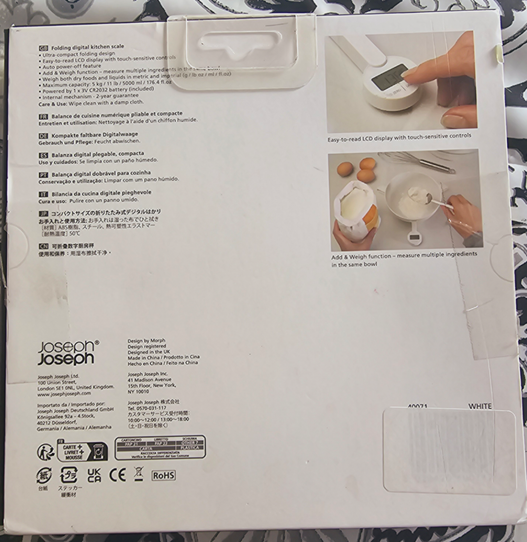 Joseph Joseph TriScale Folding Digital Kitchen Scale - photo 2