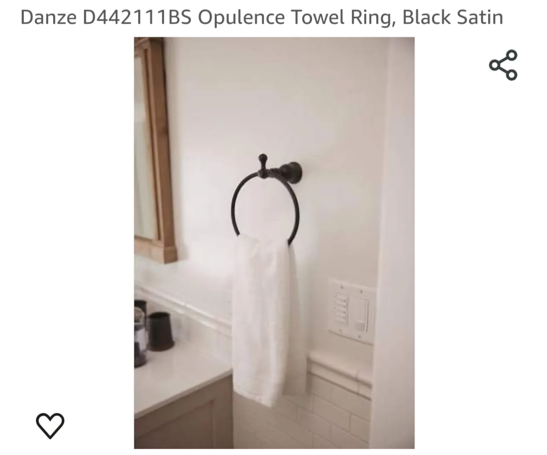 Danze D442111BS Opulence Towel Ring, Black Satin image indicator(3)