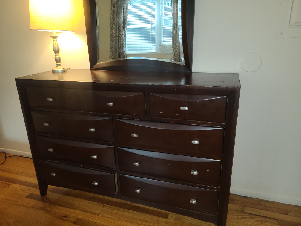 dark brown wooden dresser