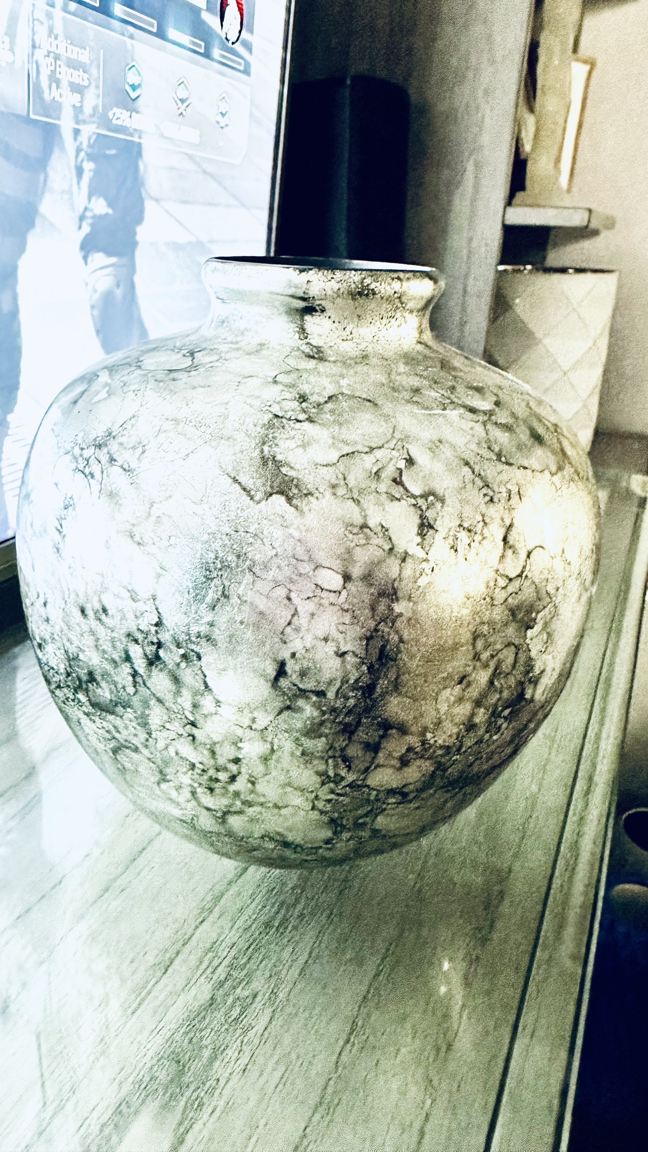 Silver and Grey  Marble Vase