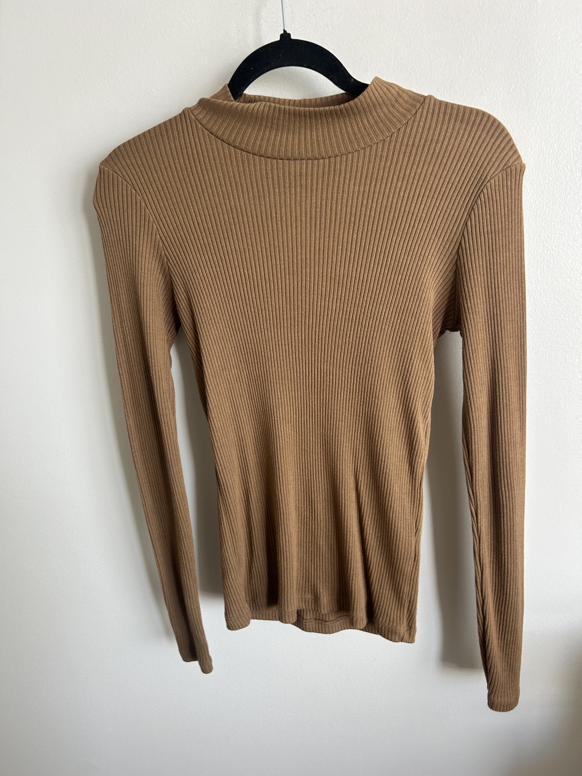 Brown Mock Neck Long Sleeve Top turtleneck thumbnail
