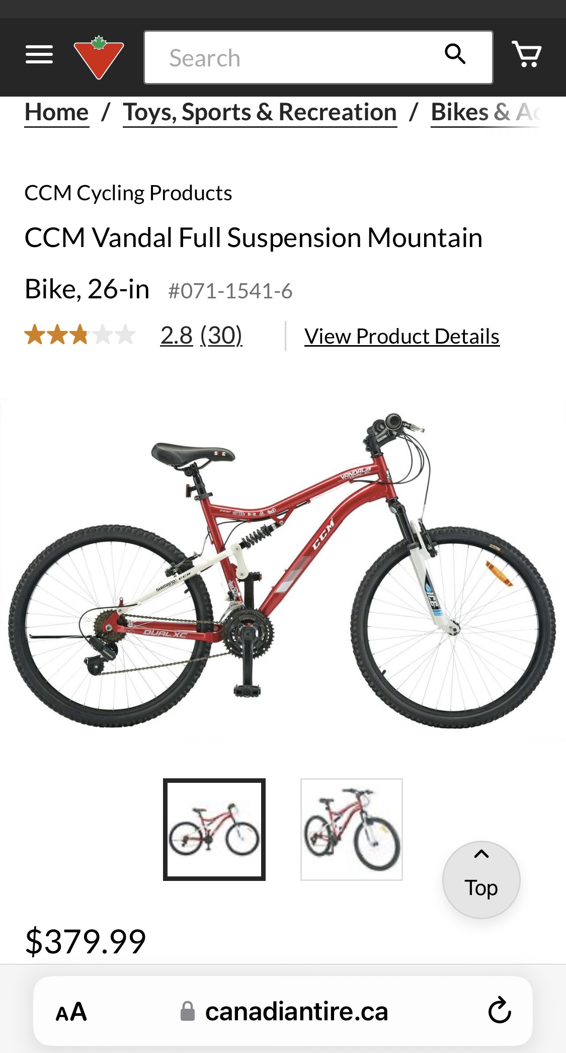 CCM Vandal Full Suspension Mountain