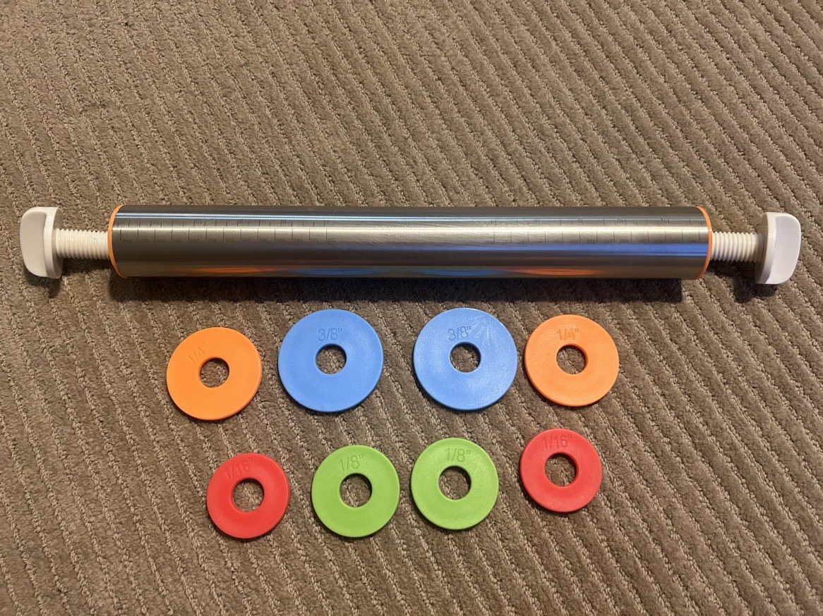 Adjustable rolling pin with silicone baking mat - photo 4