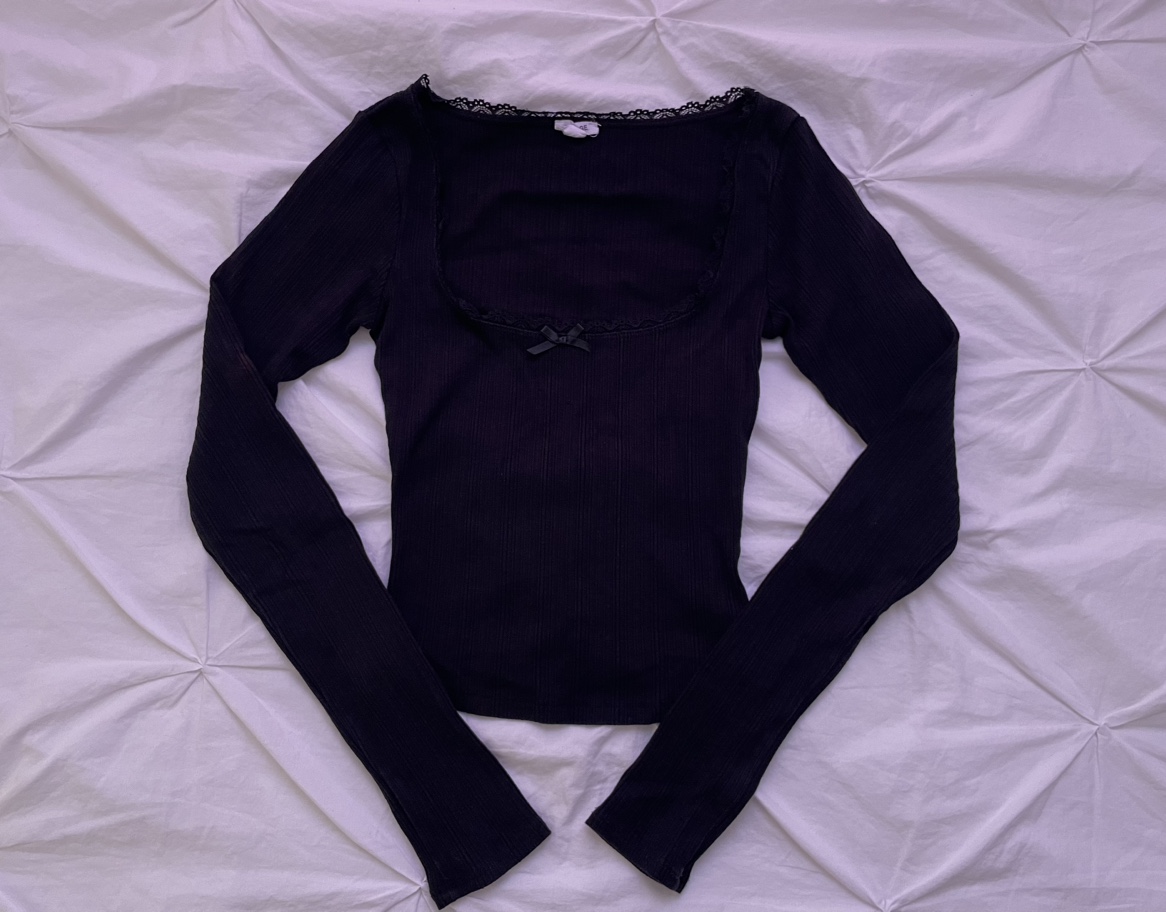 Black Lace Longsleeve Top
