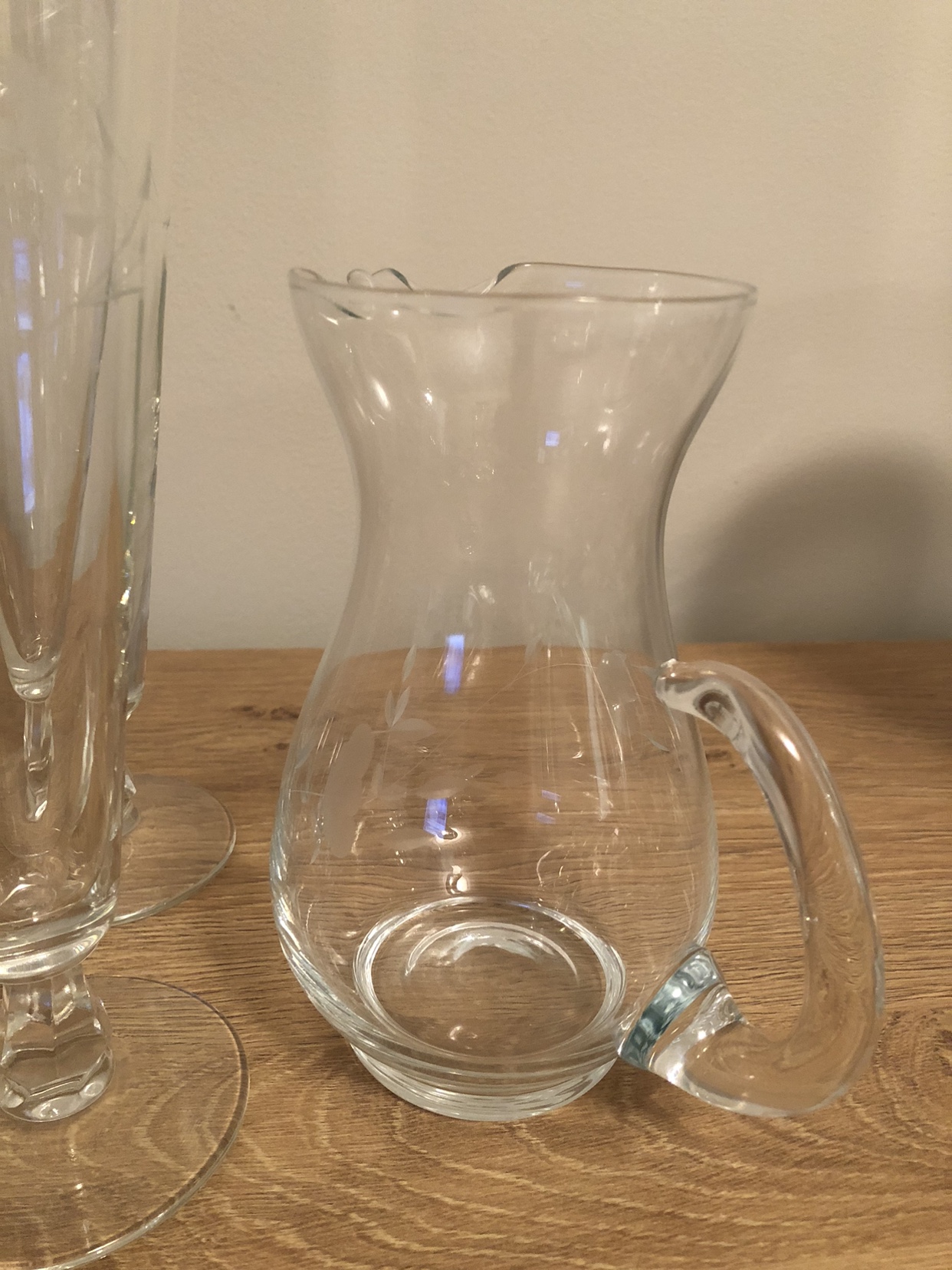 Vintage Corn flower beer glasses and two matching jugs image indicator(3)