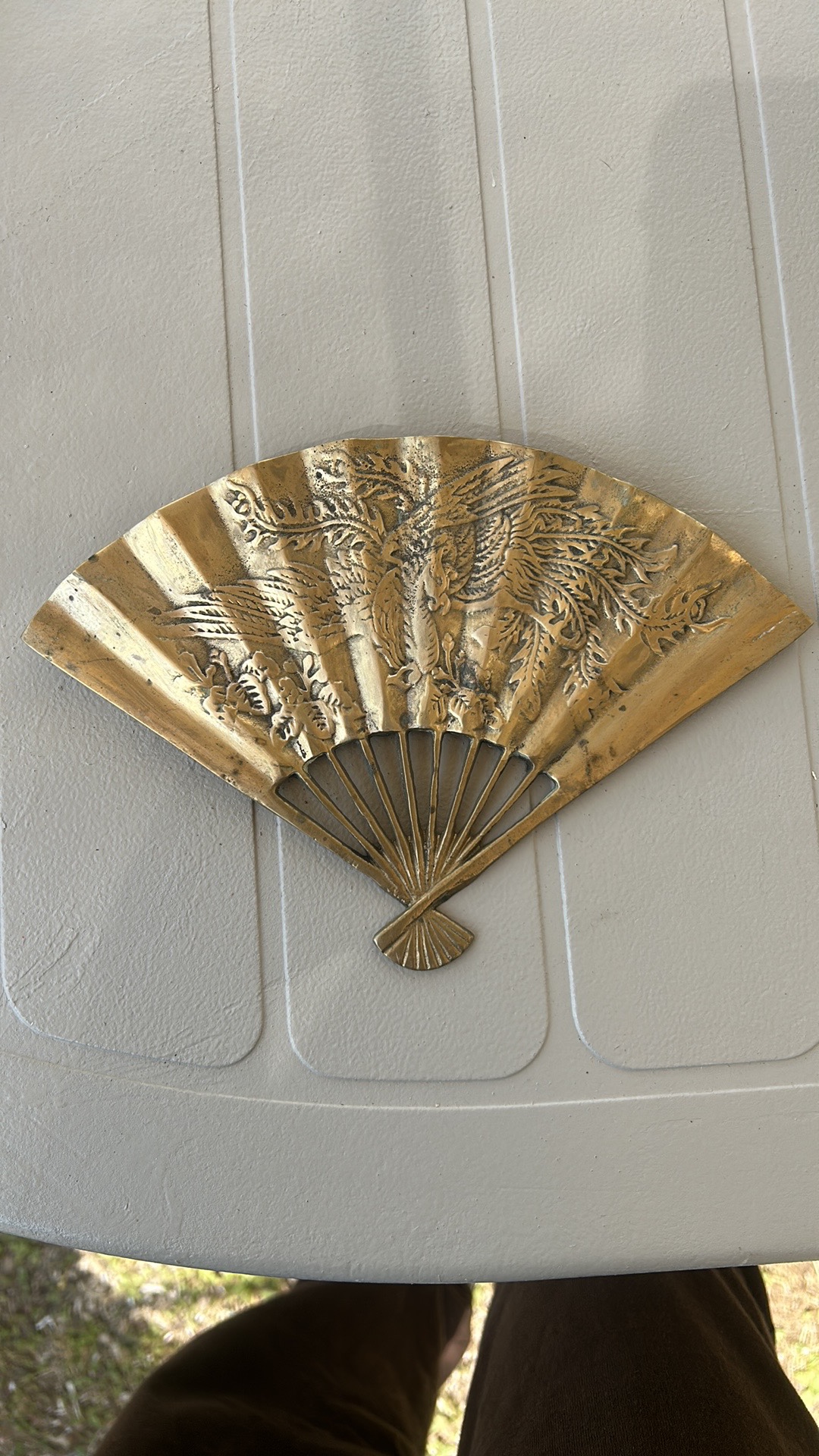 Vintage Brass Fan Wall Hanging