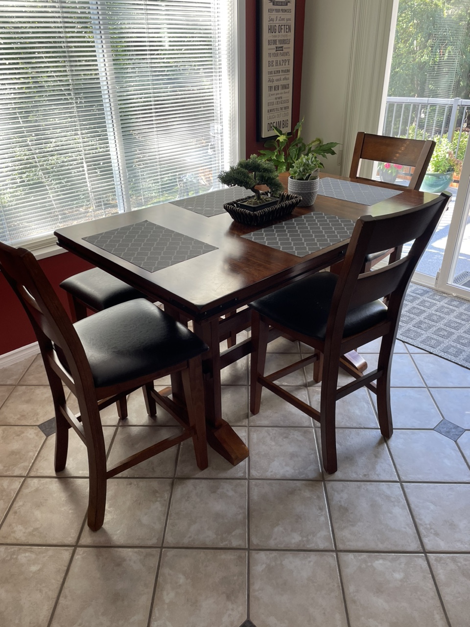Kitchen Table, Four Chairs and Bench