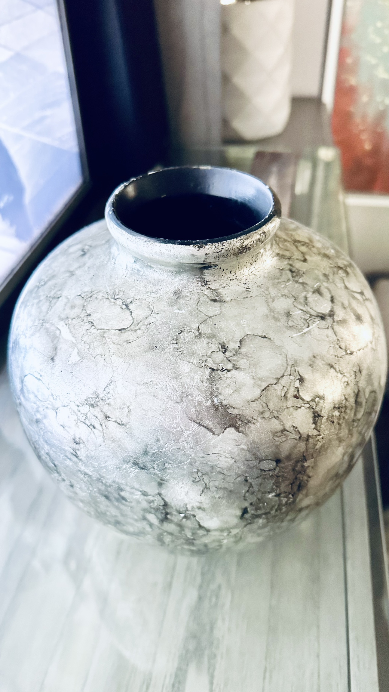 Silver and Grey  Marble Vase - photo 4