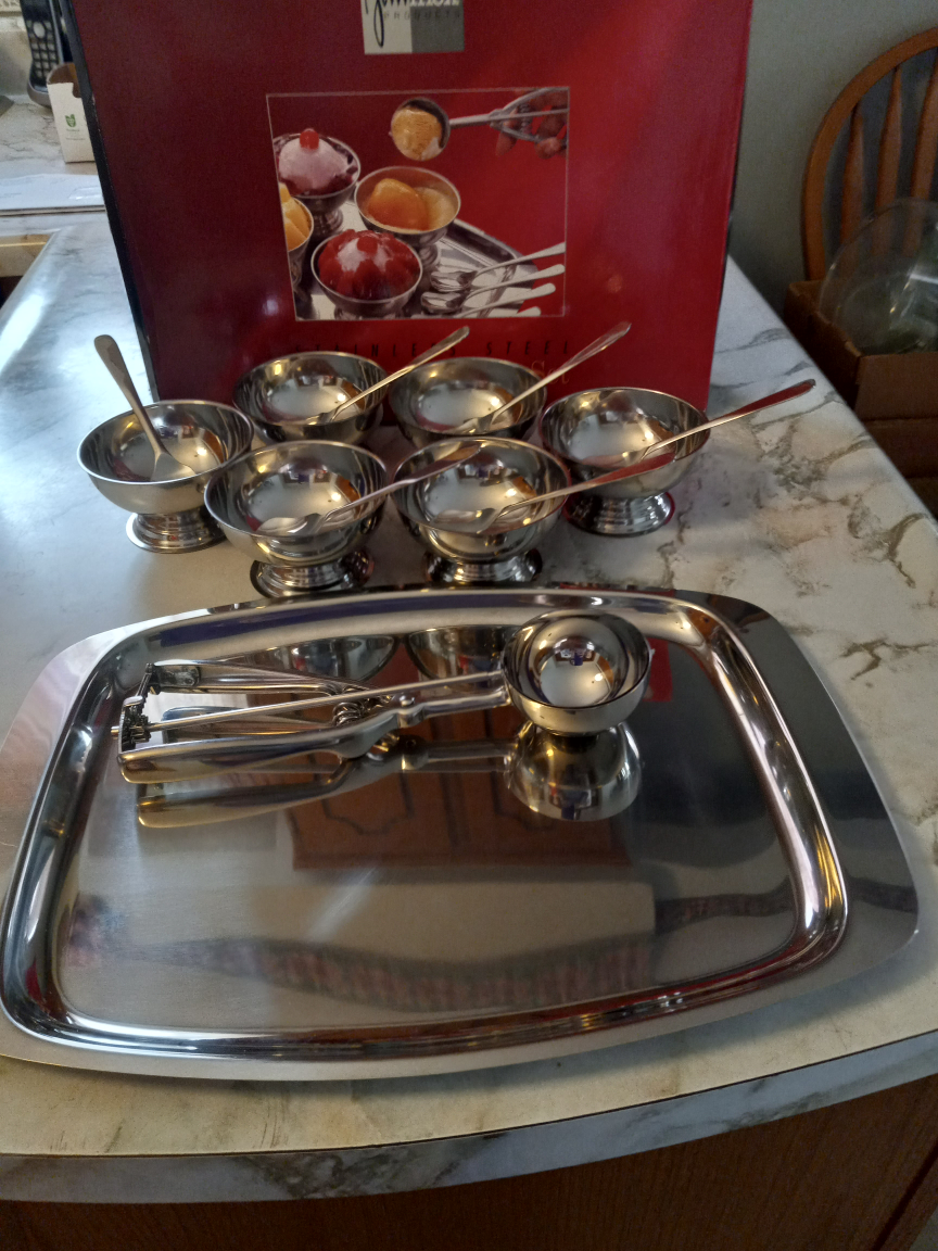 Ice cream serving set, stainless steel 14pcs. image indicator(2)